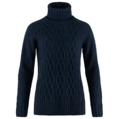 FJÄLLRÄVEN Women's Övik Cable Knit Roller Neck - Wollen Trui -Fjällräven fjaellraeven womens oevik cable knit roller neck wollen trui